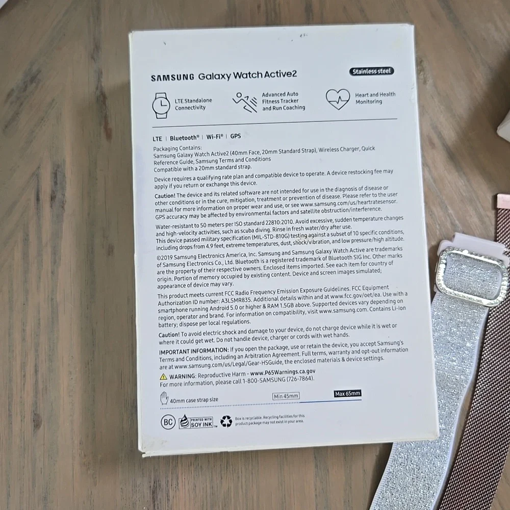 Samsung Active 2 watch only 2 bands Rose Gold